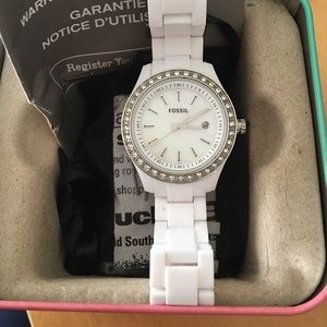 White fossil watch