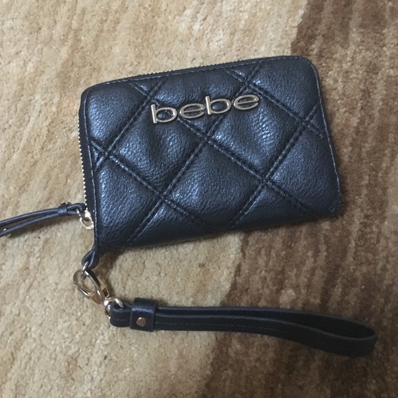A black Bebe wristlet