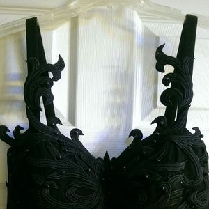 Unique black evening dress