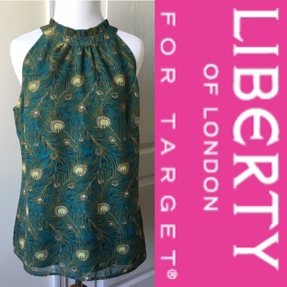 Liberty of London for Target Tops - Liberty of London Green Peacock Feather Top M
