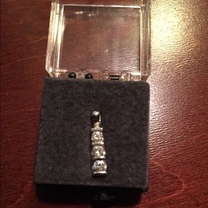Silver diamond "past, present & future" pendant