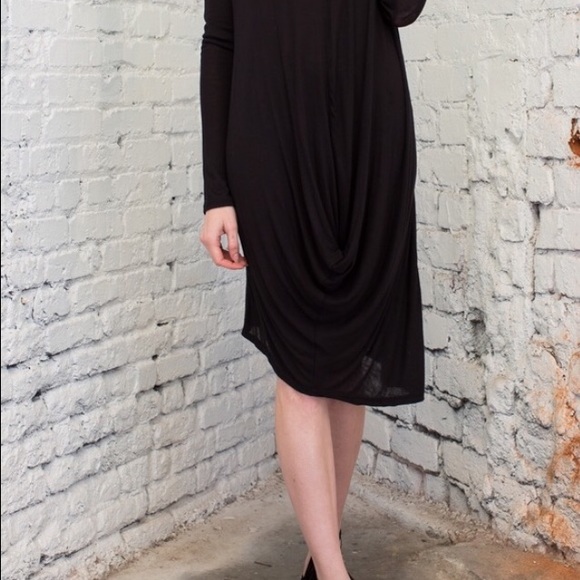 Black Asymmetrical Dress - Picture 4 of 4