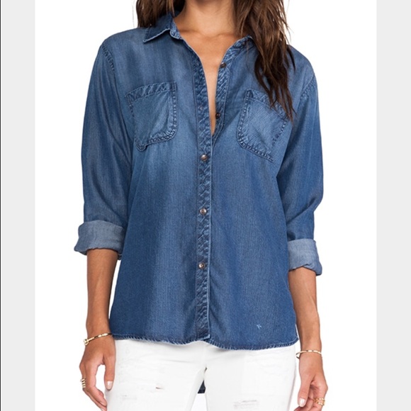 Rails Carter chambray shirt. Vintage dark wash