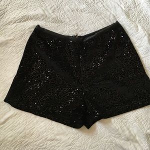 Black sequined shorts