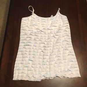 Energie size Lwhite ruffled spaghetti string shirt