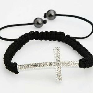 Adjustable Rhinestone Cross Bracelet **NEW**
