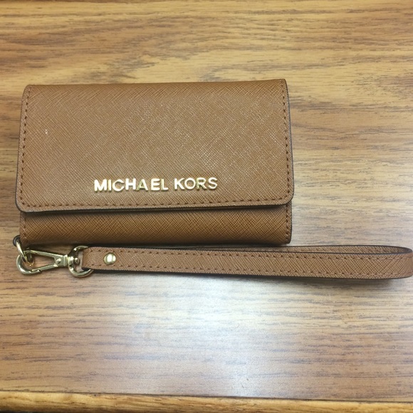 Michael Kors Saffiano Leather Wristlet- iPhone 5-s