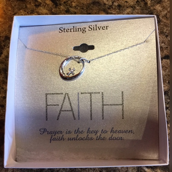 Gorgeous Sterling Silver "Faith" Necklace - Picture 1 of 2