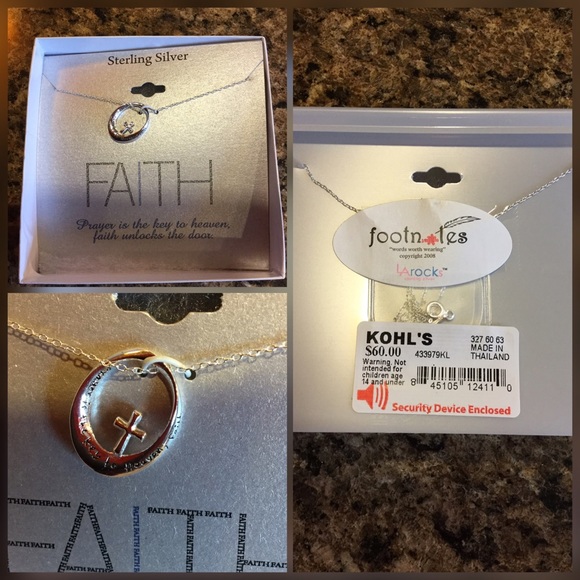 Gorgeous Sterling Silver "Faith" Necklace - Picture 2 of 2