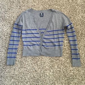 Grey and blue stripped cardigan