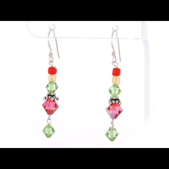 Swarovski Crystal, Sterling Silver  and Peridots.