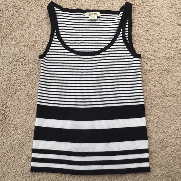 Michael Kors black/white striped tank - Picture 1 of 4
