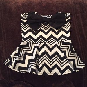 Charlotte Russe Strapless Chevron Top