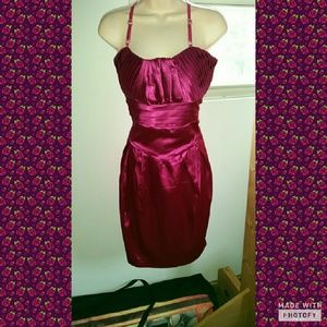 Magenta Satin Dress **NEW **