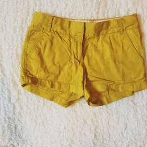 J. Crew mustard chino shorts