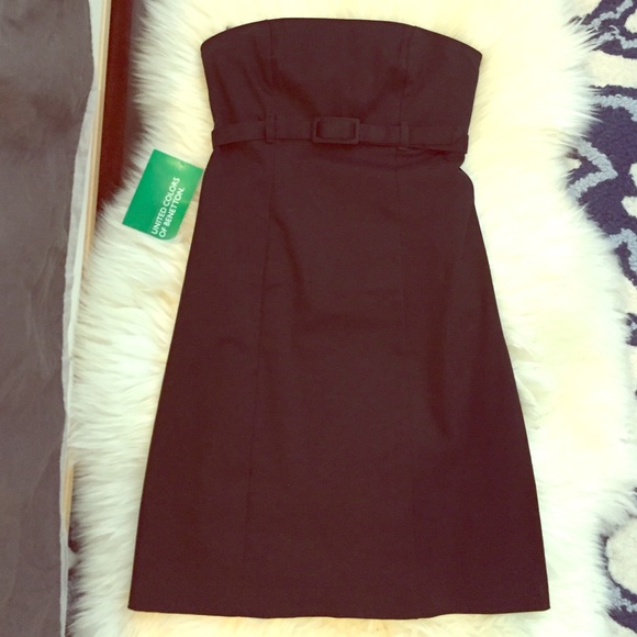 NWT Benetton strapless Little Black Dress