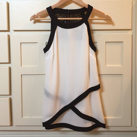 A. Byer Tops - NWT white/black halter tank with lace back