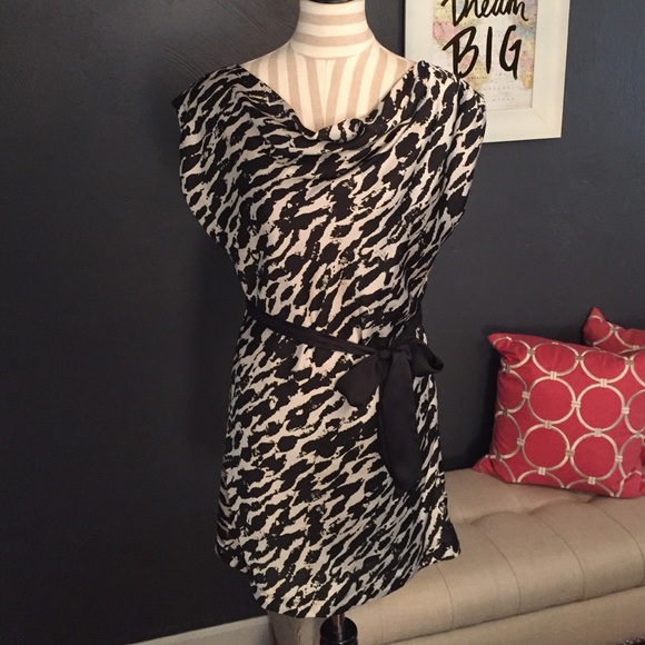 NWT - H&M black and ivory animal print dress
