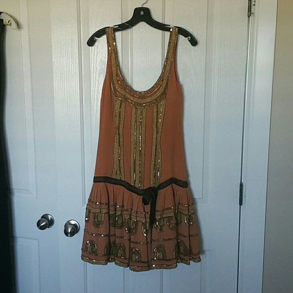 Drop waist beaded dress