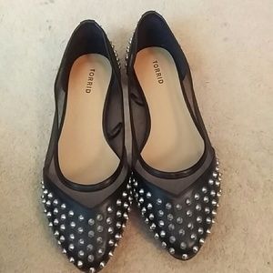 Spiked Black Flats (Women's 11W)