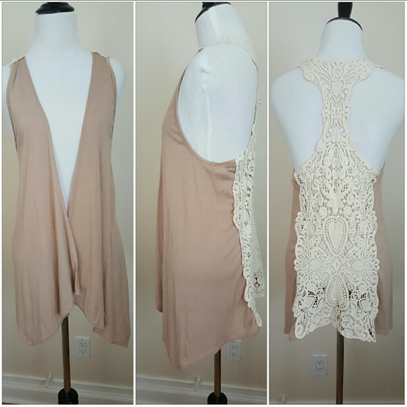🌺Price Drop🌺Lace crochet back dark nude swing - Picture 2 of 4
