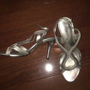 Silver scrappy heels