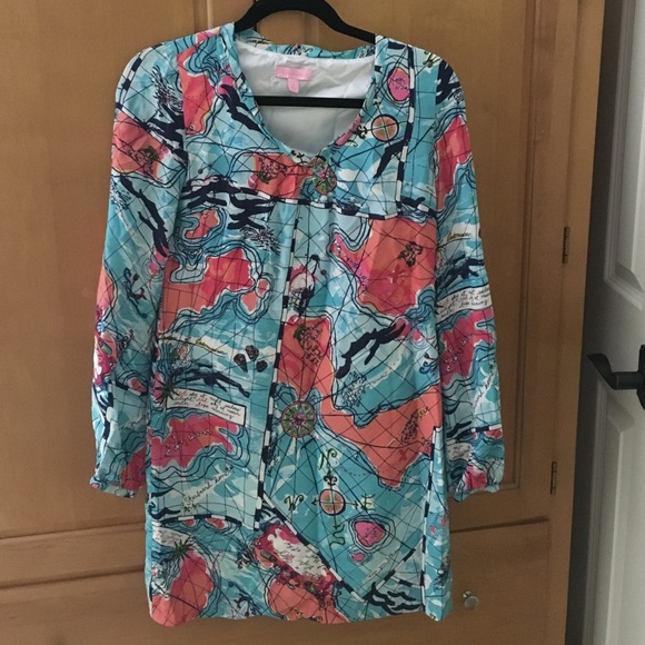 Lilly Pulitzer map print flowy dress!