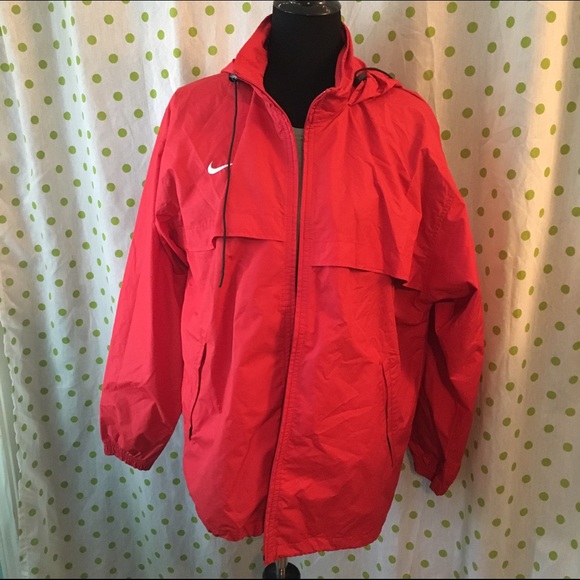 red nike rain jacket