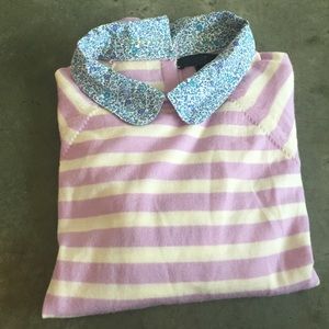 J.Crew Liberty Collar Merino Stripe Sweater