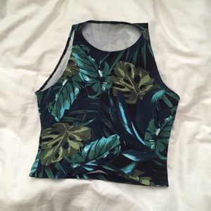 American apparel jungle print crop top