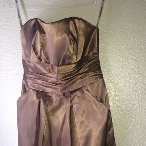 David's Bridal brown silk dress