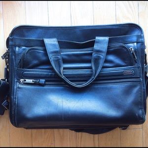 Tumi Alpha Slim Deluxe Leather briefcase bag