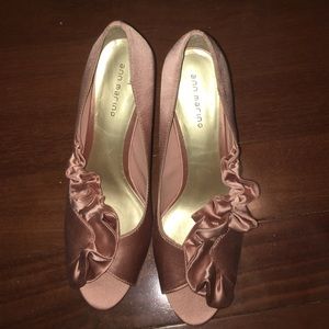 Light pink heels with ruffles