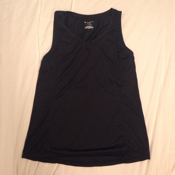 Black V-Neck Workout Top