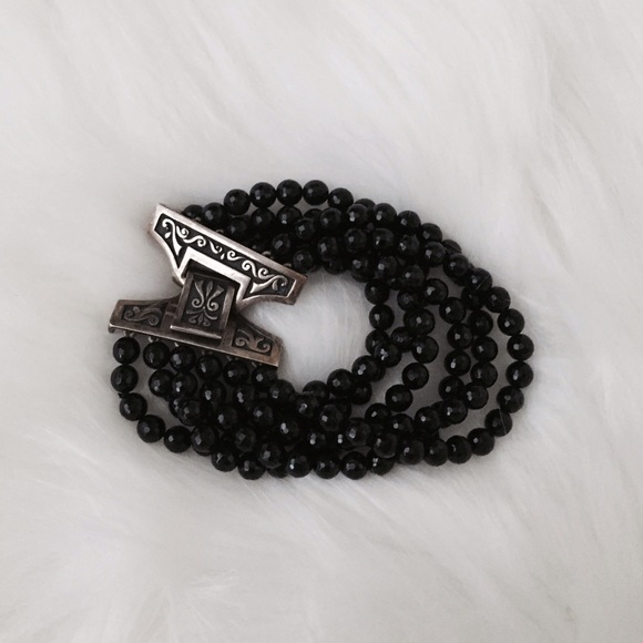Black Beaded Bracelet