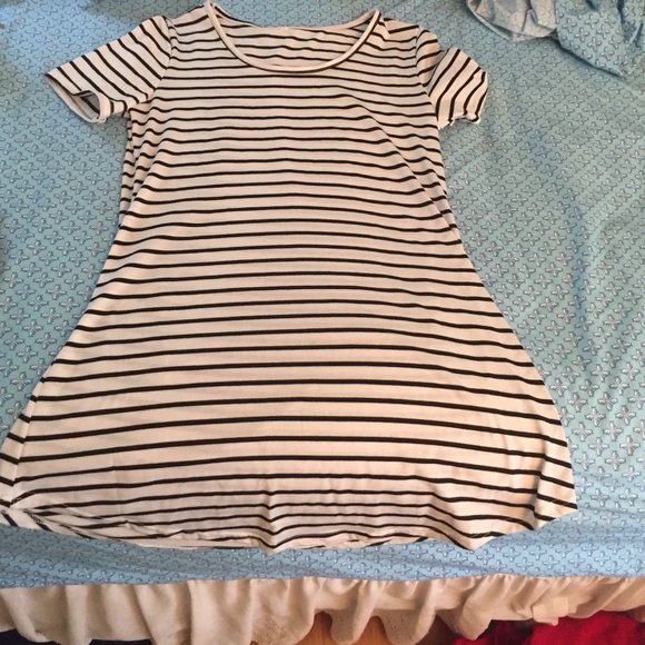 Striped boat neck dress