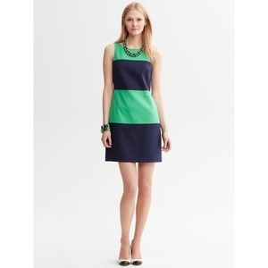 Banana republic navy and green dress