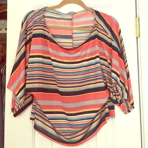 Colorful off the shoulder crop top