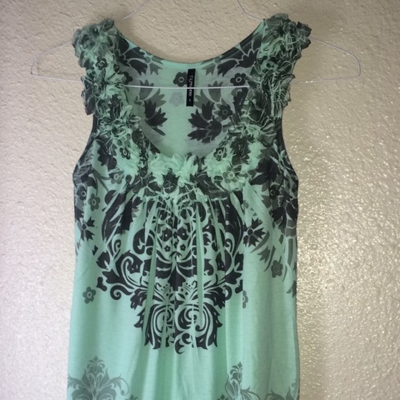 Black/Grey/ Light Mint Summer Dress