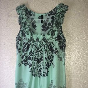 Black/Grey/ Light Mint Summer Dress