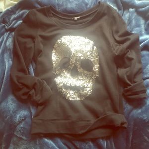 Sequin skull pull over.