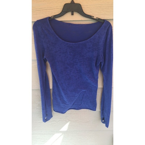 Blue long sleeve with thumb holes