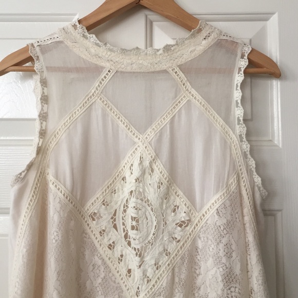 NWT Free People Ivory Lace Dress Medium M - Picture 2 of 3