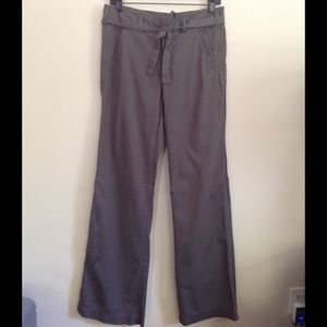 Vince Gray Wide Leg Belted Twill Pant
