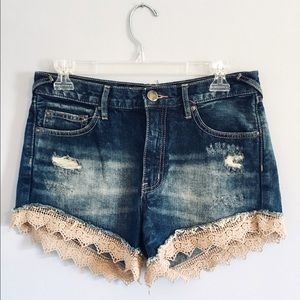 Free People Lacey Denim Cutoff Shorts in Aero Wash