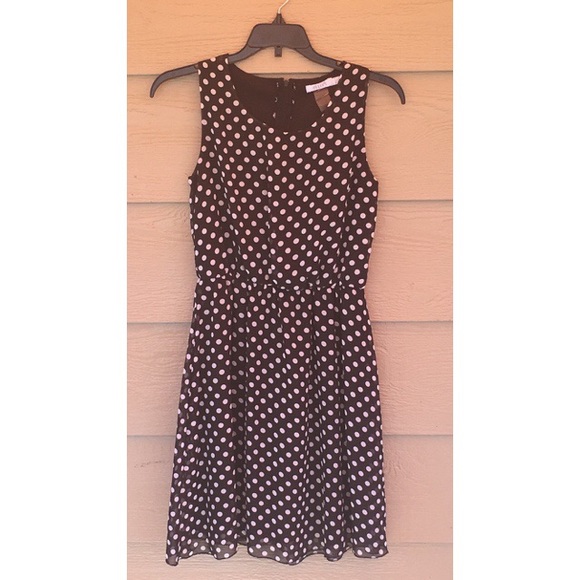 Black polka dot dress