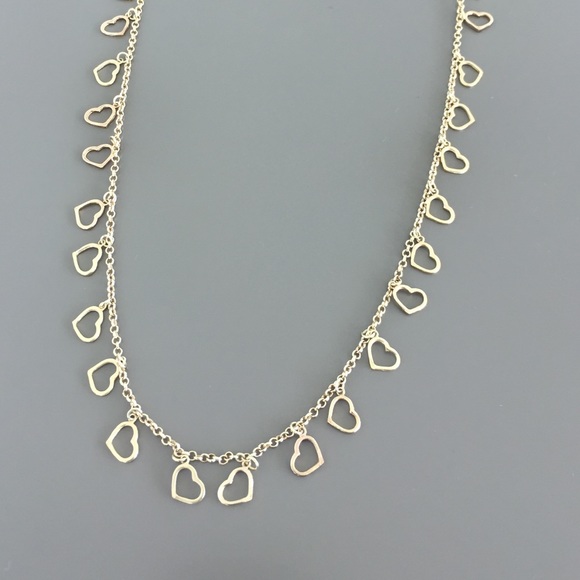 Gold Plated Long Heart Necklace