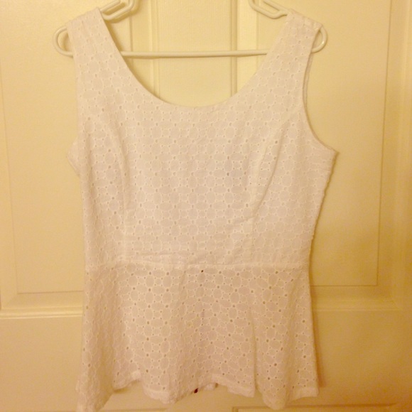 White Peplum Top