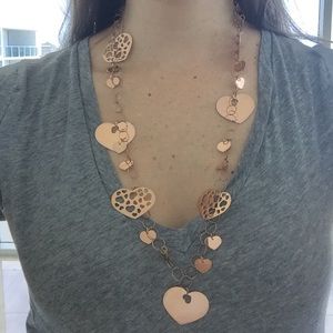 Rose Gold Multiple Heart Necklace