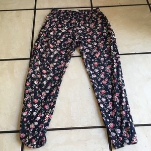 Abercrombie kids floral and navy pants